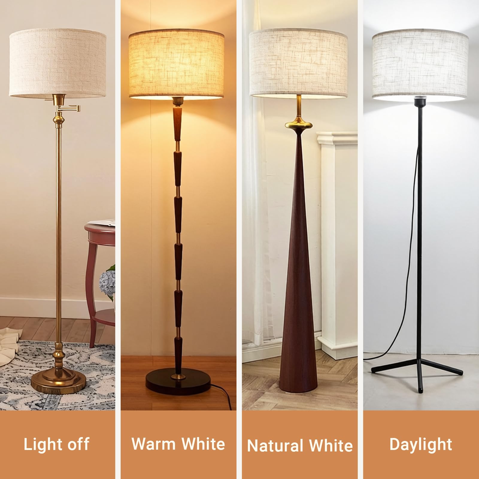 Grand abat-jour tambour beige pour lampadaires, 40,6 cm de haut x 40,6 cm de bas x 25,4 cm de haut, abat-jour de rechange en lin pour lampes de table, suspensions, lampes de chevet (araignée de 4,19
