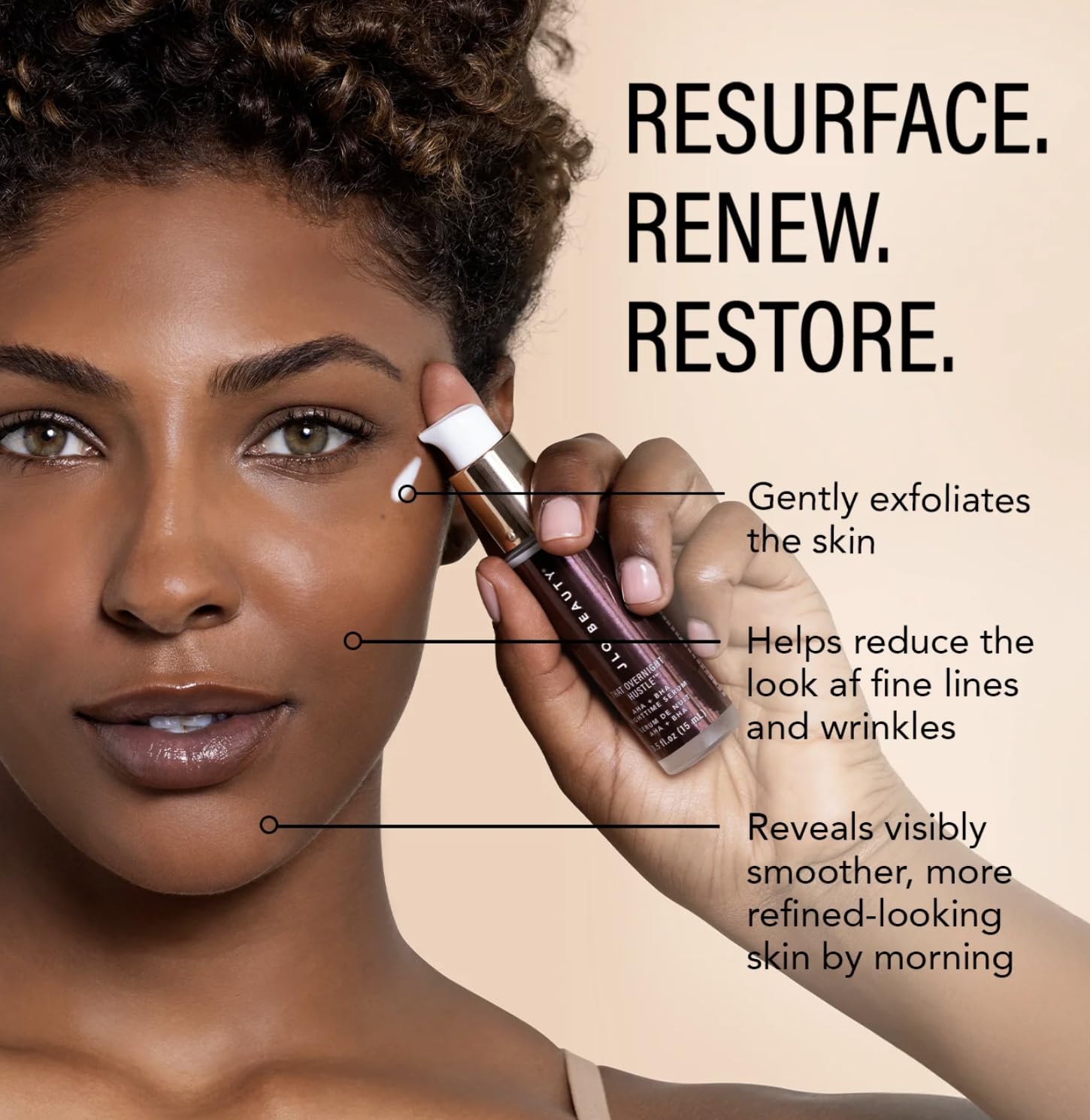 JLO BEAUTY That Overnight Hustle AHA + BHA Resurfacing Night Serum, 1 Oz 1 ywAAAAAAQABAAACAUwAOw==