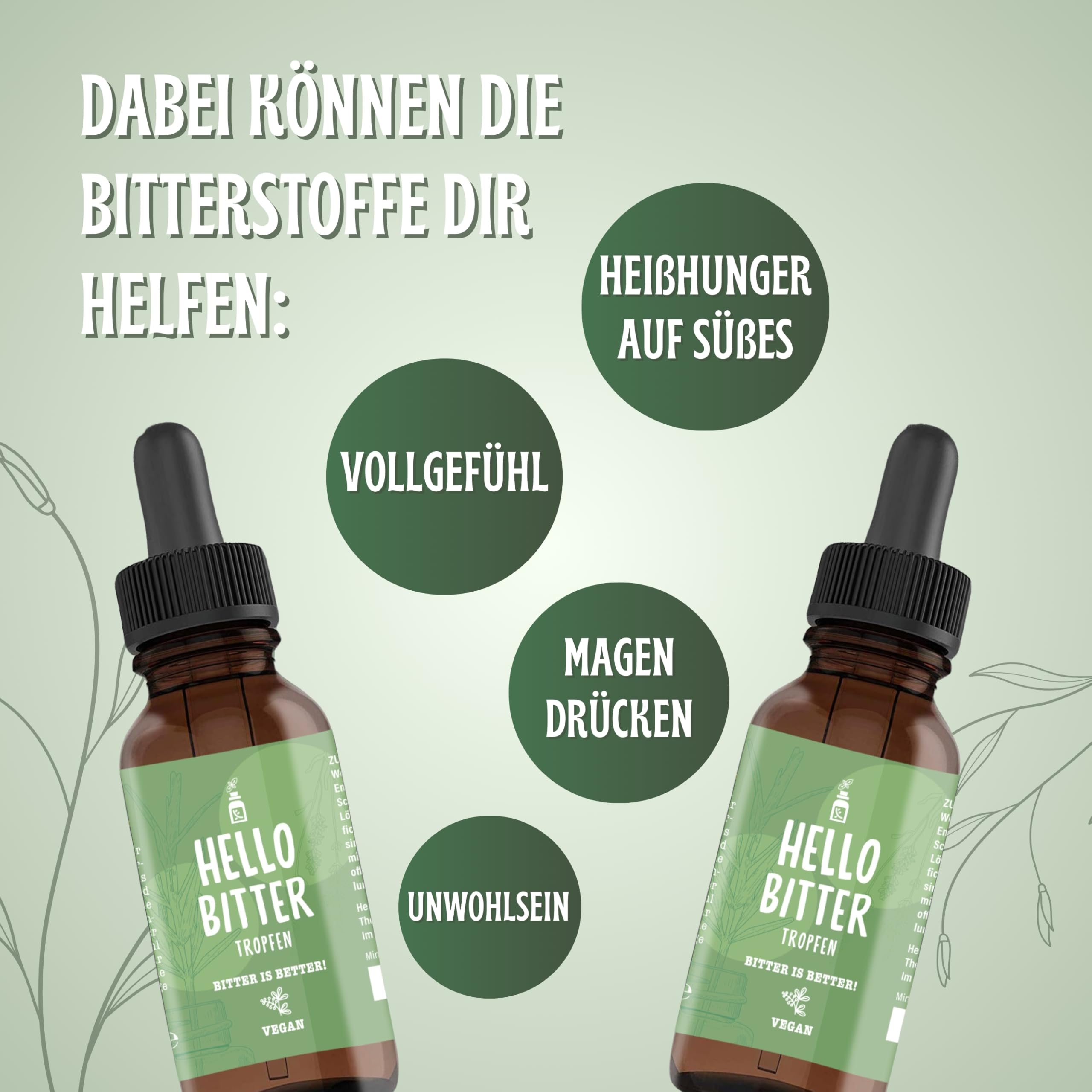 HelloBitter® - Bittertropfen Set 3x 50ml nach Hildegard von Bingen - Bitterkräuter/Bitterstoffe Tropfen vegan - hohe Bioverfügbarkeit, Laborgeprüft, hochdosiert, flüssig