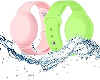 Vista 1 de Pulsera impermeable para Airtag para niños (paquete de 2) - Pulsera de silicona suave para niños, funda completa compatible con Apple Airtag