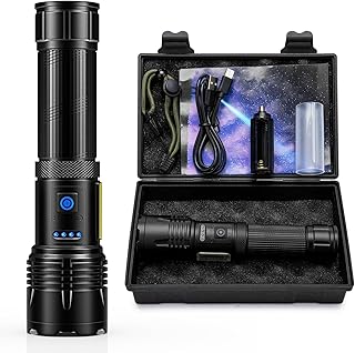Flash Light Flashlight High Lumens Rechargeable: 250,000 Lumen Super Bright LED Flashlights, Powerful Tactical Flashlights, 7 Modes with COB Light, IPX6 Waterproof for Camping, Emergencies