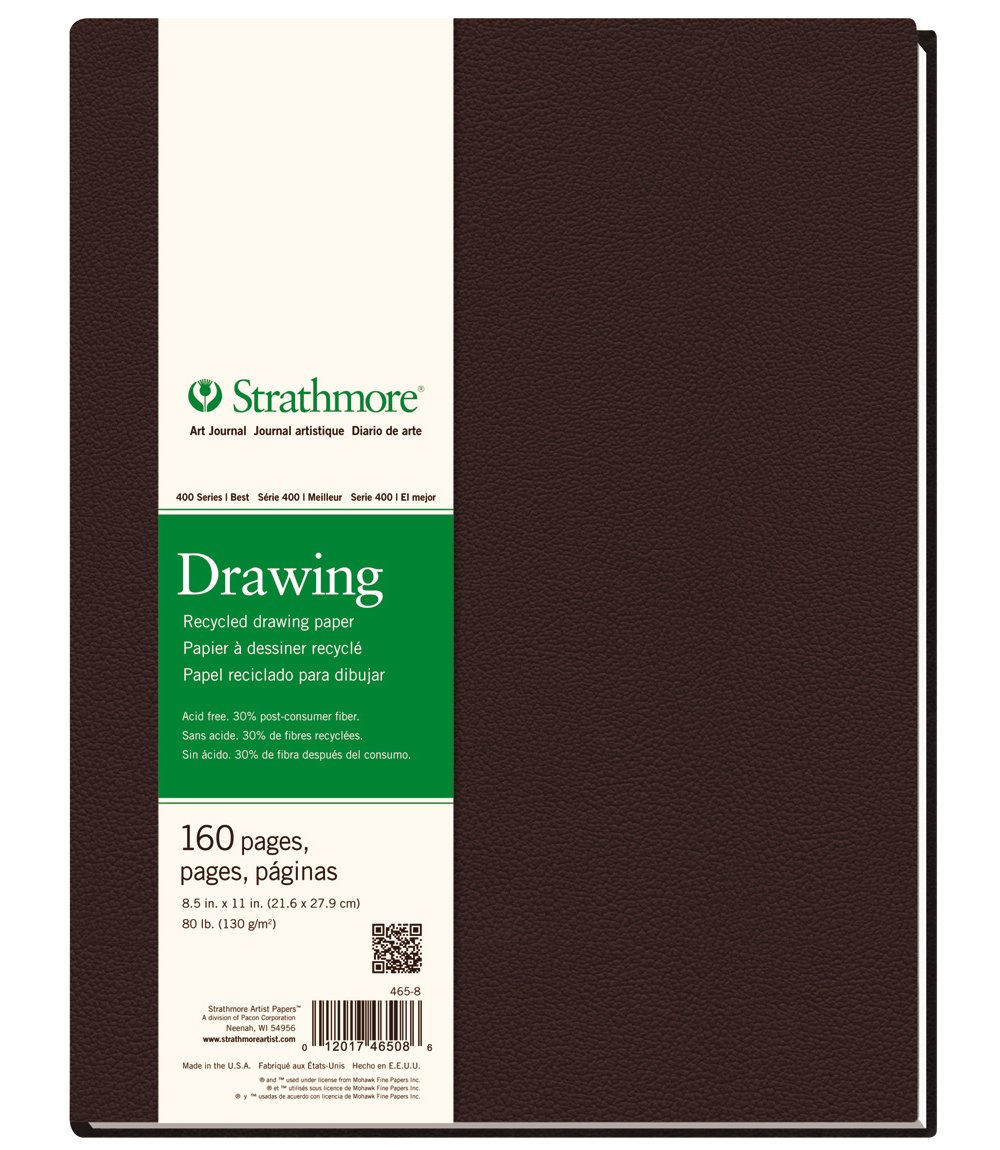 Strathmore 465-8 Recycled Hardbound Art Journal, 160 Pages, 8.5" x 11"