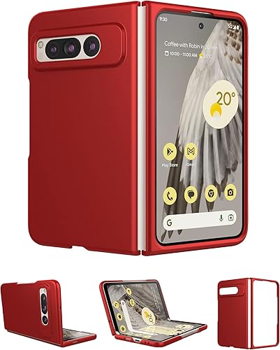 Miniatura 9 de Eastcoo Funda delgada para Google Pixel Fold 5G, parte trasera de PC dura, soporte de carga inalámbrica, color plateado