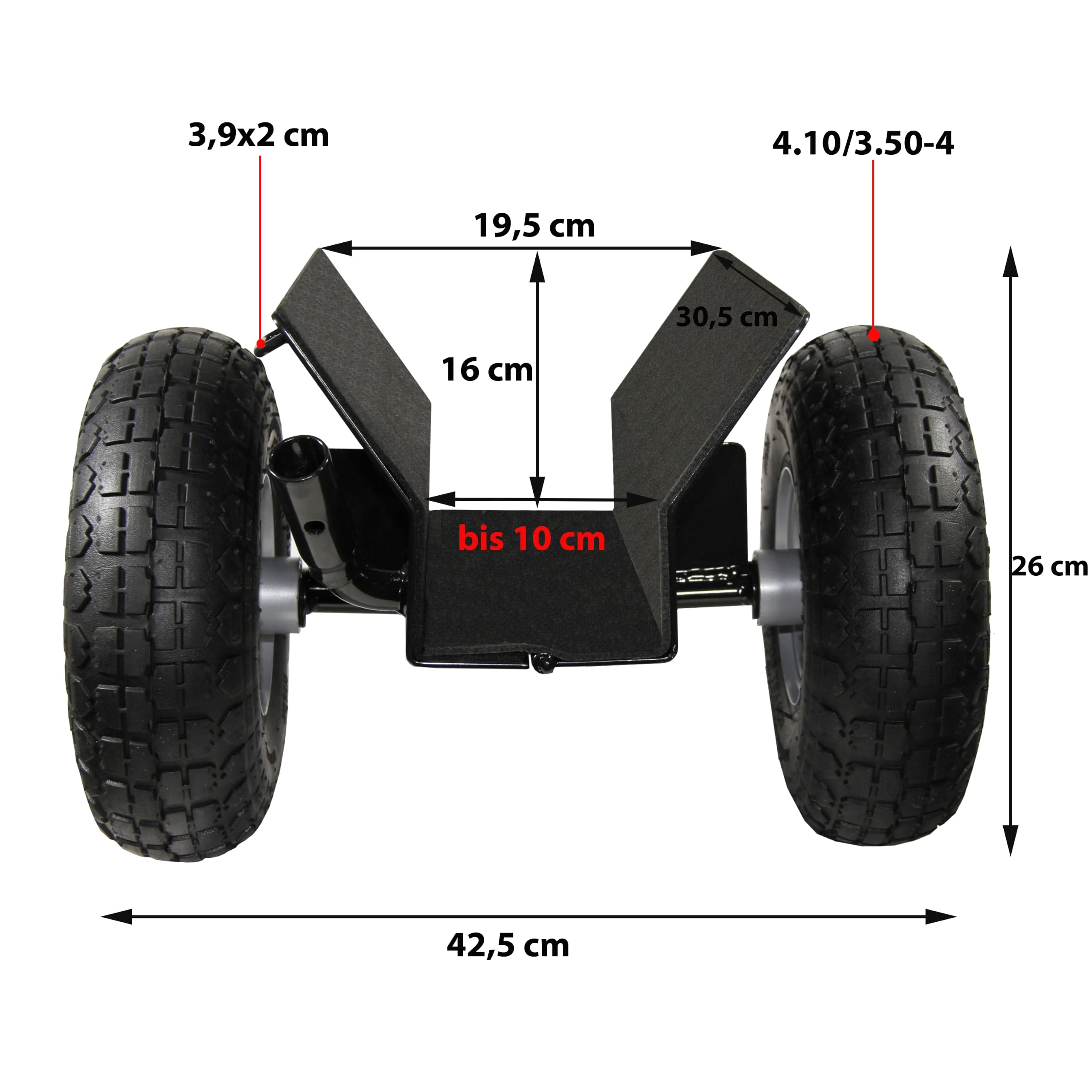 Plattenroller 275kg Tragkraft Plattenwagen mit Handgriff, Klemmwagen für Holzplatten, Glasplatten, Türen, Klemmbreite 0–10 cm, 4.10/3.50-4 Reifen P4