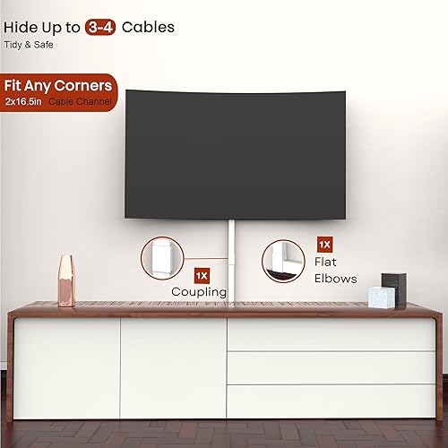 Miniatura 4 de Cord Hider - Cubierta de cable, cubierta de cable, protector de cable, kit de canaleta blanca pintable de 33 pulgadas, para ocultar cables, montaje