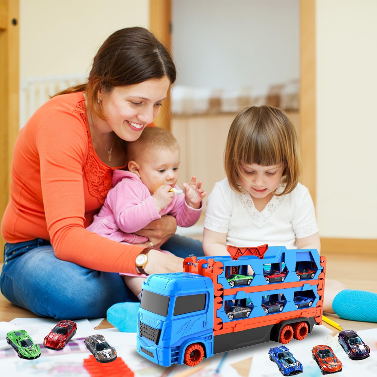 Set di 6 giocattoli per auto da corsa, per bambini, per bambini, 3, 4, 5, 6 mini modelli di auto