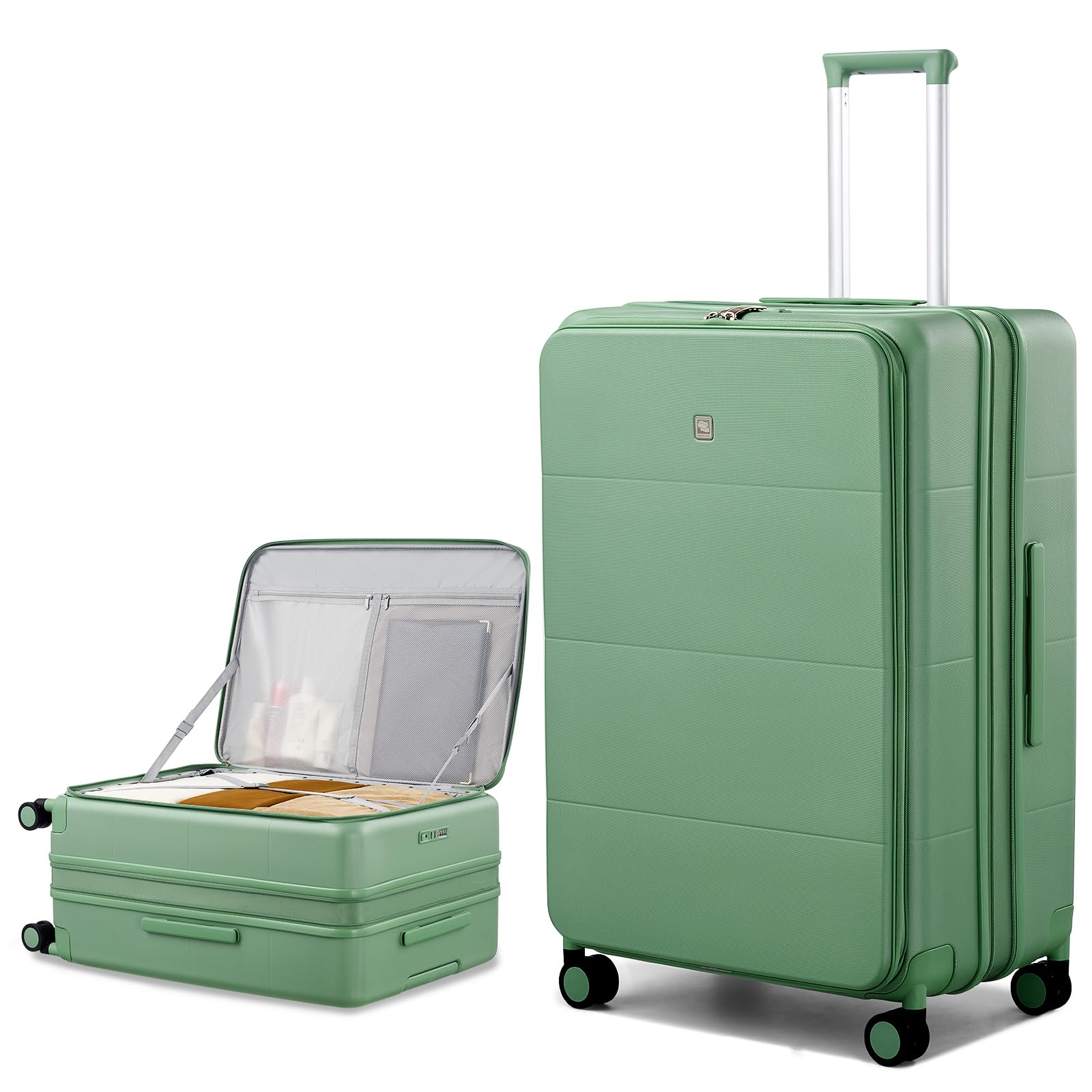 Hanke Expandable Large Checked Luggage, 28 Inch Top Opening Suitcase