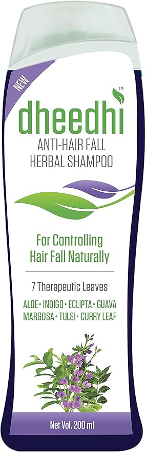 Dhathri Dheedhi Anti Hair Fall Herbal Shampoo to Control Hair fall | Natural Shampoo with 6 Ayurvedic Leaves | Keeps Hair fall at Bay - 200ml (Pack Of 2)