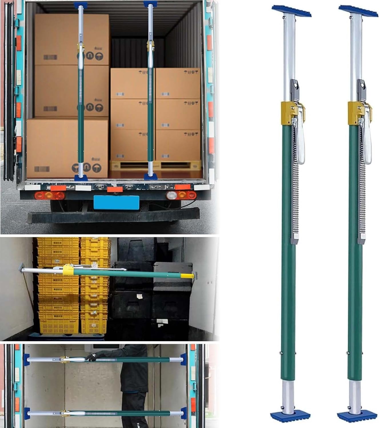 Heavy-Duty Adjustable Ratcheting Cargo Bar for Pickup Truck Bed – Secure and Stable Cargo Divider, Easy Setup, Supports Up to 440 lbs (200 kg)(2~2.38m/6.56~7.8ft,Packof2)