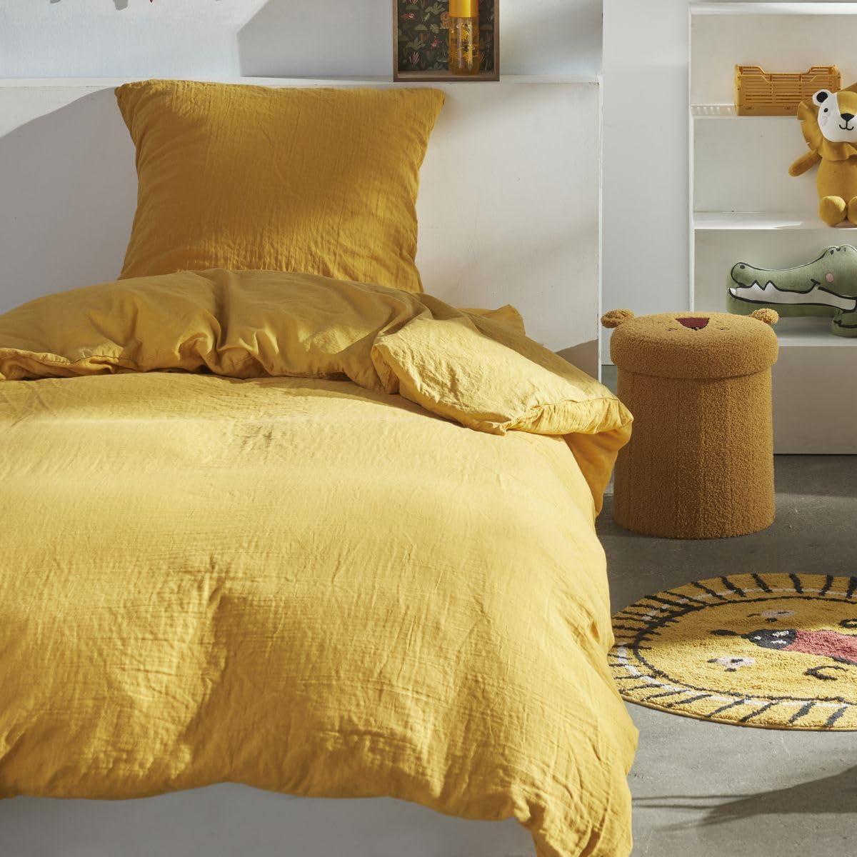 TODAY Single Bed Linen 140 x 240 cm Cotton Gauze Ochre