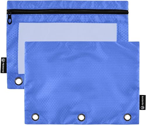 Vista 28 de Gredecor Estuche para lápices con 3 anillos, con cremallera, 2 unidades, organizador de carpetas transparentes para la escuela y la oficina