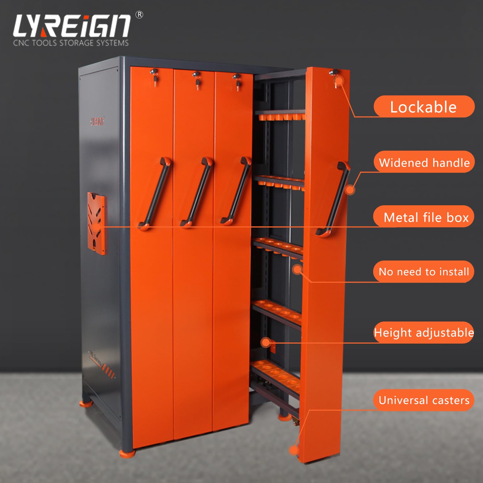 LYREIGN CNC Tool Holder Vertical Drawer Cabinet, Large Capacity CNC Tool Storage Cabinet, CNC Tool Holder Station Suitable for Warehouse Workshop Machining Centers
