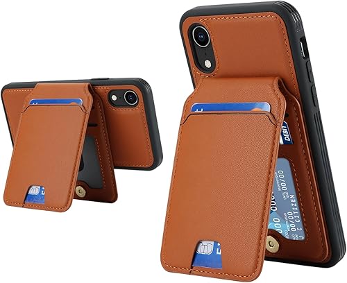 Miniatura 4 de Funda para iPhone Xr con tarjetero de crédito, caja fuerte para iPhone XR, funda de cuero para mujer, compatible con mag seguro, desmontable 2 en 1