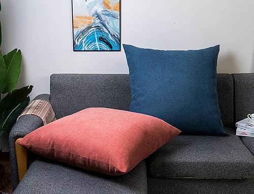 Miniatura 4 de Juego de 2 fundas de almohada decorativas de gran tamaño de 28 x 28 pulgadas, adecuadas para almohadas de 30 x 30 pulgadas, fundas de almohada de