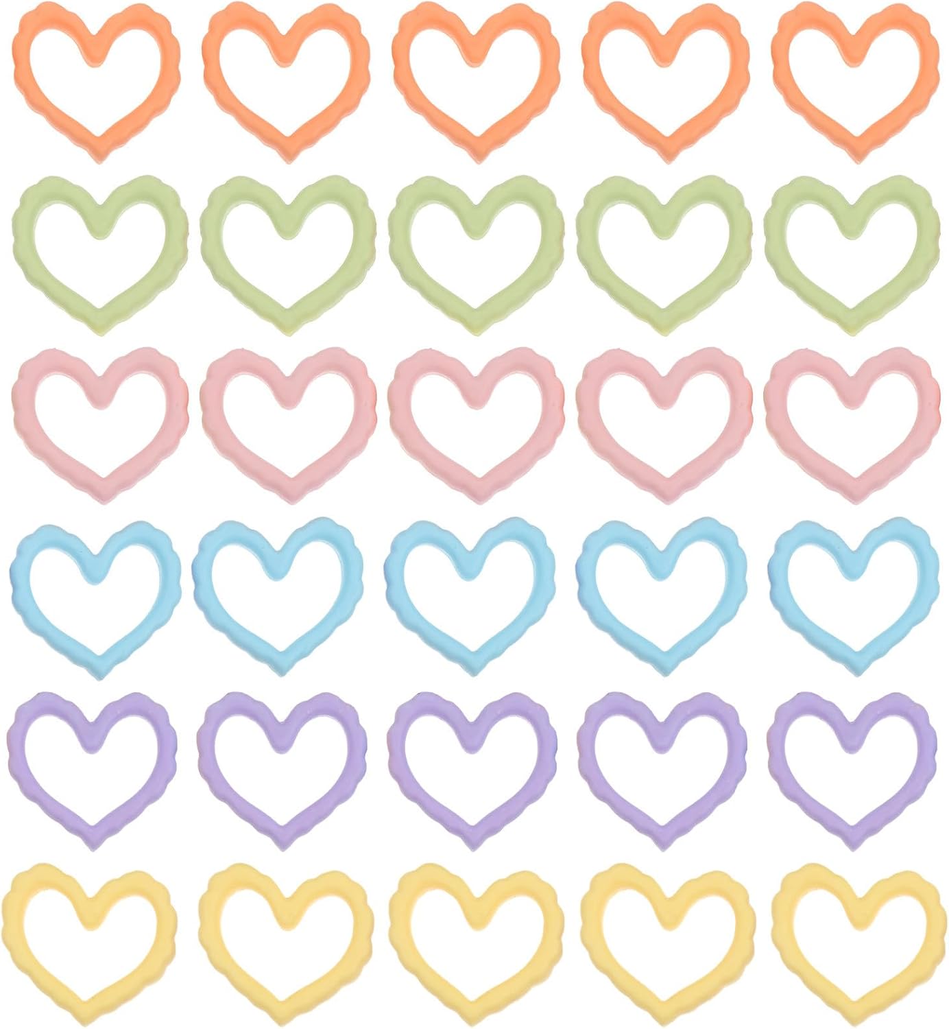 25pcs Hollow out Heart Plastic Phone Charms DIY Craft Accessories