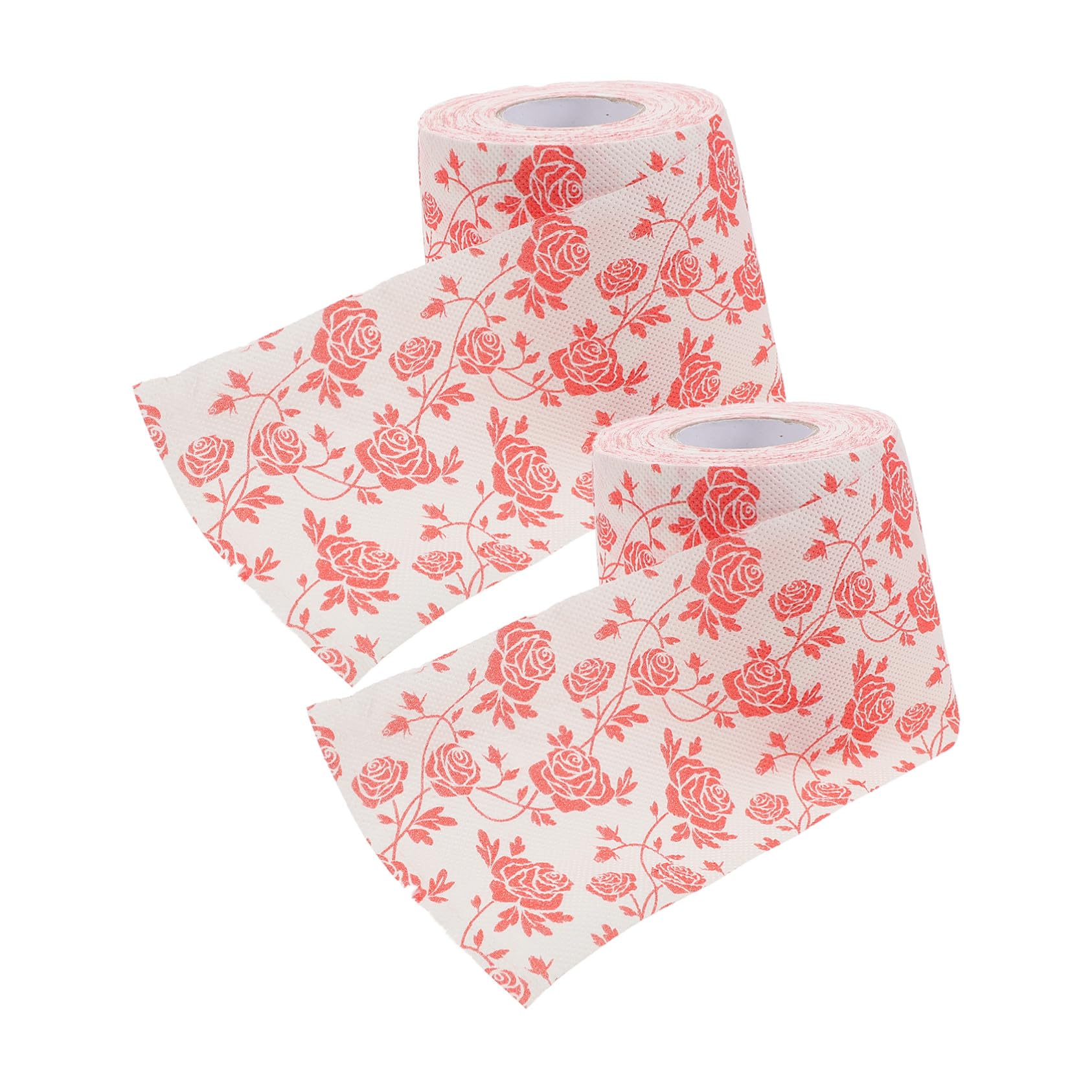 Papel higiénico floral de pulpa de madera con 2 rollos suaves para baño