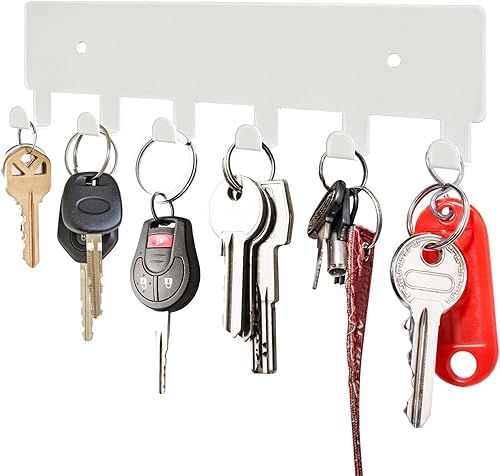 Miniatura 2 de GTK Soporte para llaves de pared, ganchos para llaves con 6 ganchos, soporte para llaves montado en la pared para pasillo, soporte para llaves