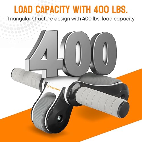 Miniatura 3 de Rueda de rodillo portátil para abdominales con rodillera y bolsa de almacenamiento, ruedas silenciosas de diseño plegable con rodamientos suaves, en