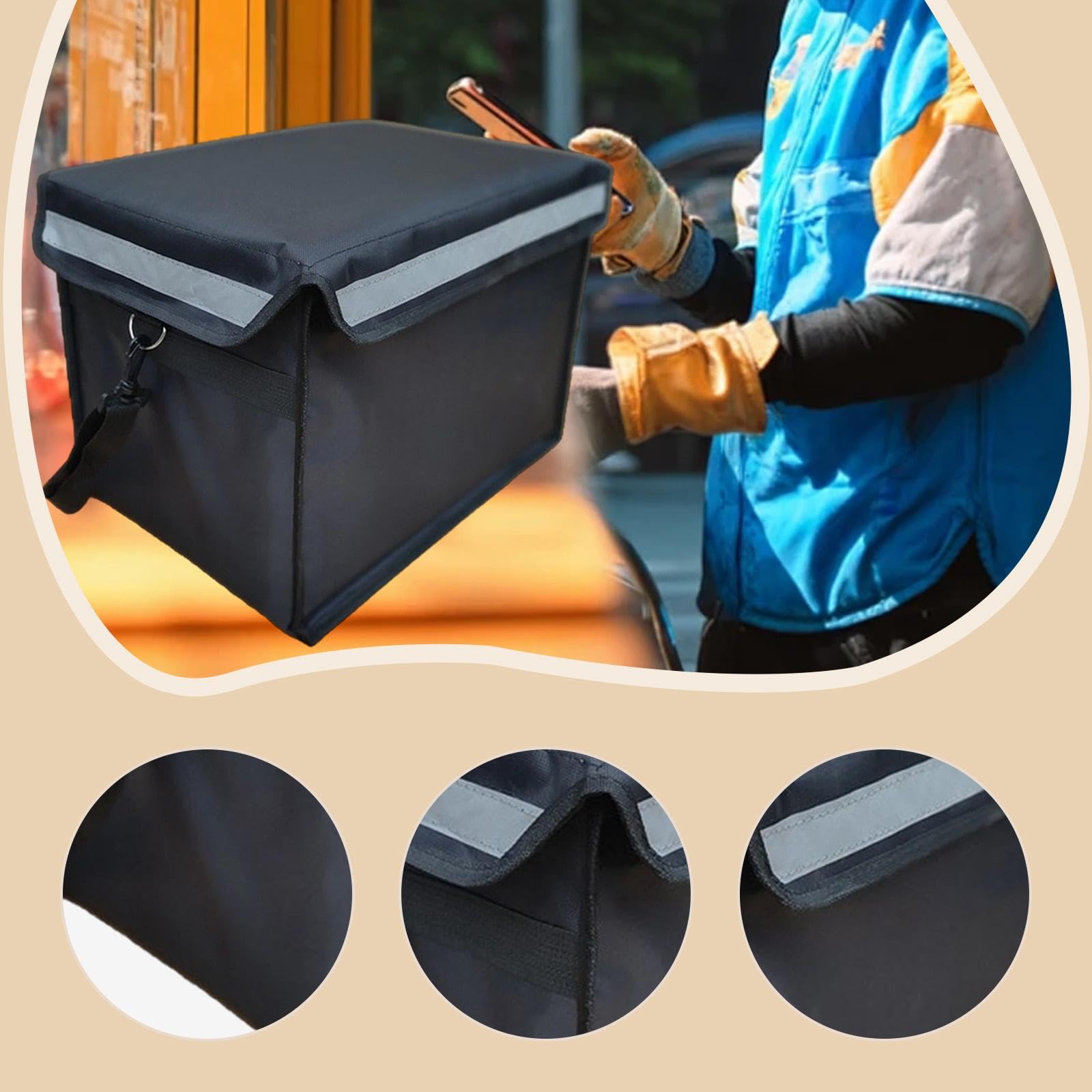LOVIVER Caja isotérmica para Reparto de Comida de 30 litros, práctica, Impermeable, Mantiene Comida Caliente o fría. Contenedor para Reparto y, Sin Mango