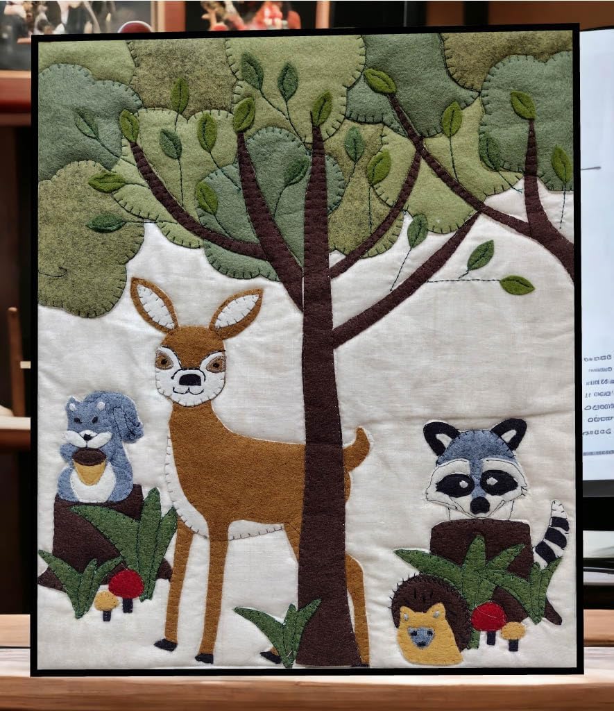 Rachel's Of Greenfield Forest Critters Wall Quilt Kit, Quilt Kits for Beginners, Quilt Kit, Summer Decor, Finished Size is 13" x 15"