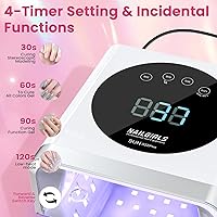 Vista 4 de NAILGIRLS - Lámpara de uñas UV de 150 W, secador de uñas profesional para máquina de secado de esmalte de gel, con sensor automático y pantalla LCD