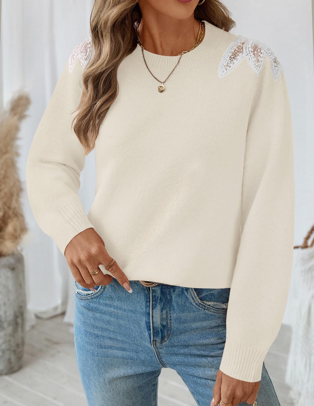 ZESICA Women's Fall Long Sleeve Sweaters 2026 Crew Neck Knit Loose Dressy Pullover Tops Winter Trendy Outfits - Image 2