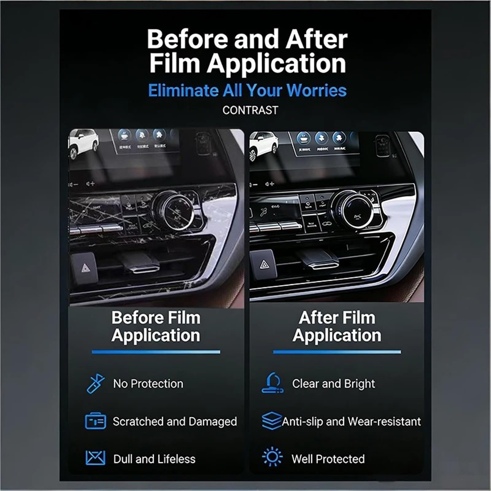 Navigation Schutzfolie Für Dongfeng Für AEOLUS Für MAGE 2024-2025 Innen PPF TPU Film GPS Navigation Konsole Panel Schutz Zubehör(B,LHD)