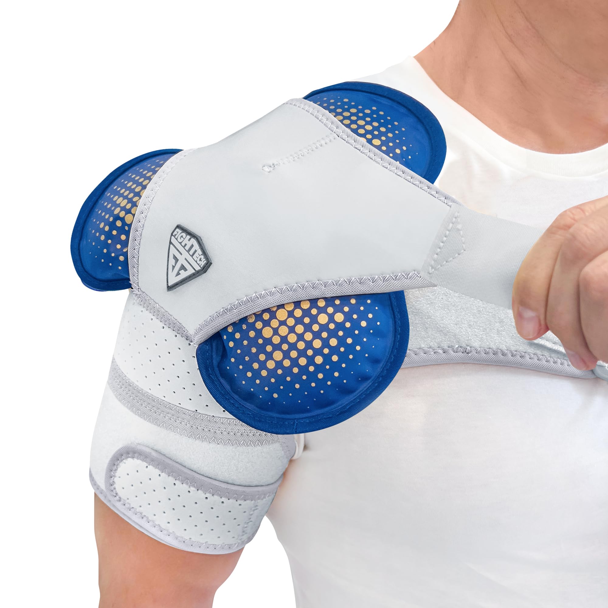FIGHTECH Gray Shoulder Brace with Reusable Hot and Cold Therapy Gel Pack Shoulder Brace L X-Large Gray