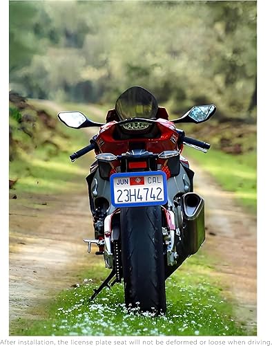 Miniatura 6 de XCLPF Marcos de silicona para placa de motocicleta de 4 x 7 pulgadas, placa de respaldo de motocicleta a prueba de óxido, a prueba de sonajeros