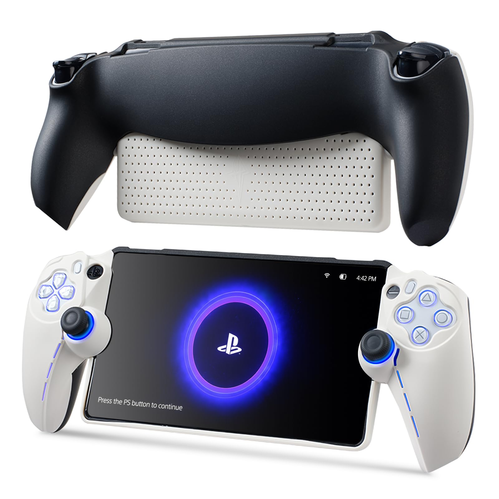 UYIYE Case for PlayStation Portal, Black+White