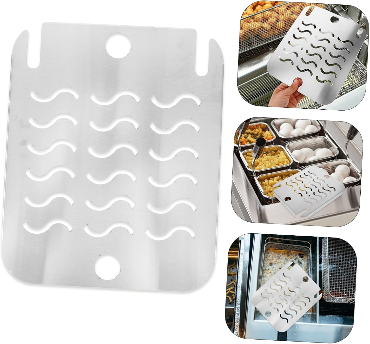 Cabilock Stainless Steel Deep Fryer Accessory Crumb Screen Replacement for Electric Fryer Safety Food Debris Screen Easy to Clean