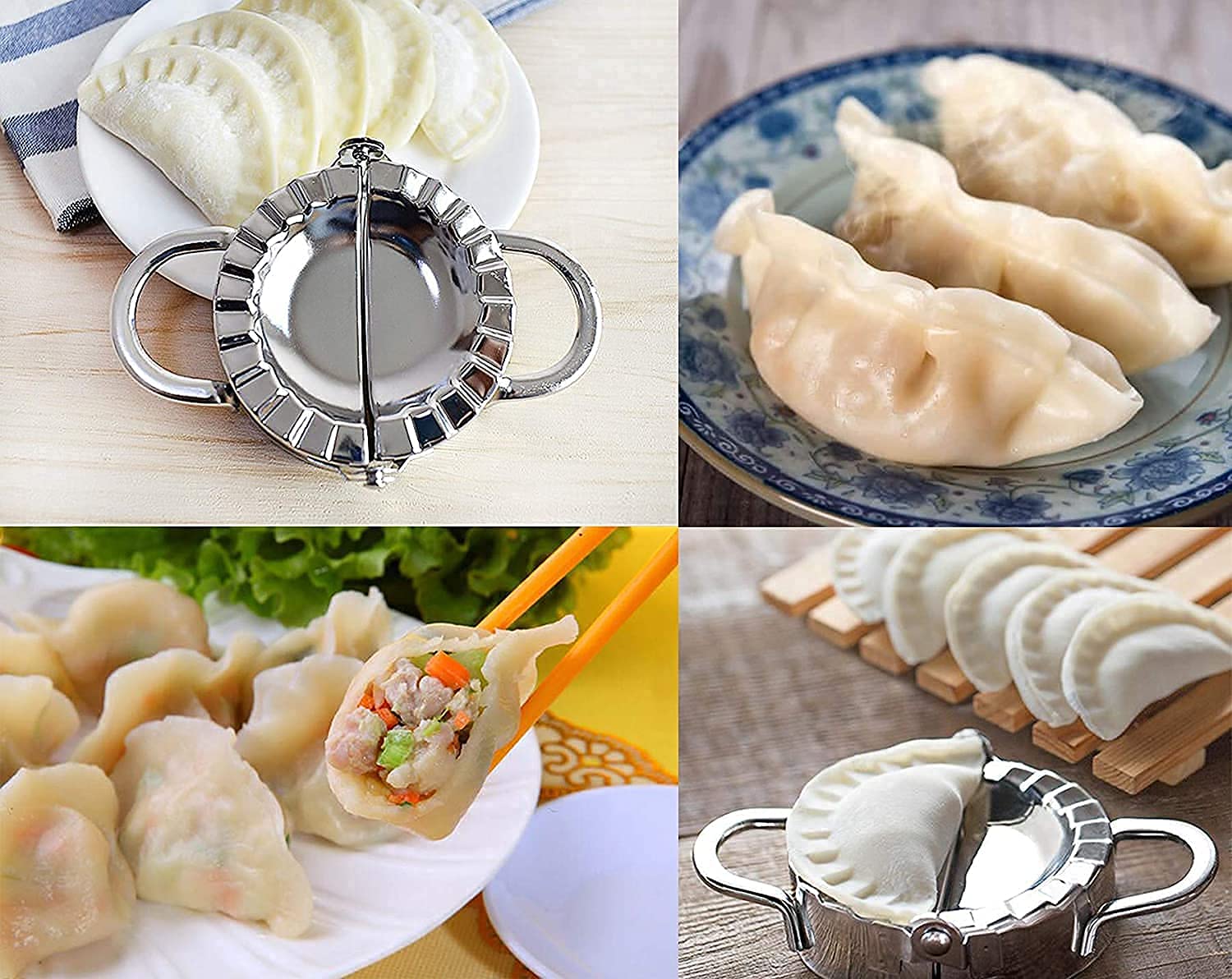 Krupanidhi Dumpling Maker Momos Maker Dough Press Mould Wrapper Dough Cutter 4