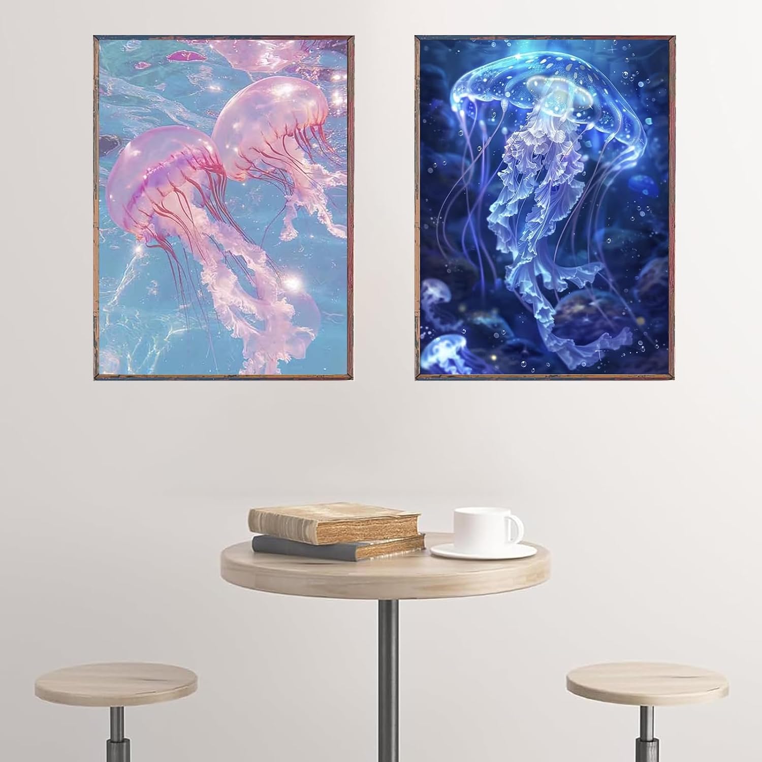 MMMonyHar diamond art kit 5D квадратные бусины полная паста набор из 2 предметов для начинающих взрослых DIY ремесла ручная роспись набор для рисования алмазными бусинами, мозаичное искусство алмазная роспись стен настольное украшение 30x40 см медуза, фото 3