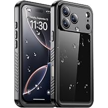 Amenitilf Waterproof Case for iPhone 17 Pro Max, Black/Clear