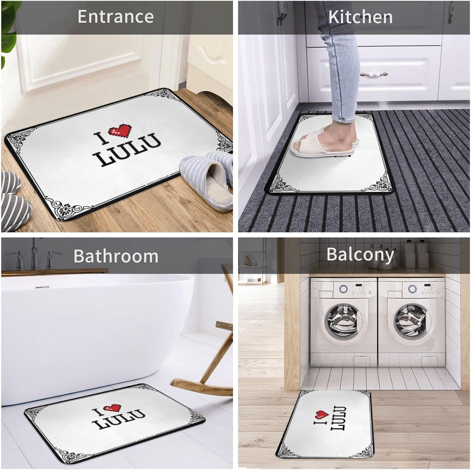 Fall Welcome Mats for Front Door I Love Lulu Doormat Home Mats for Front Door Winter Outdoor Mat (Color : Colour, Size : 65X90CM)
