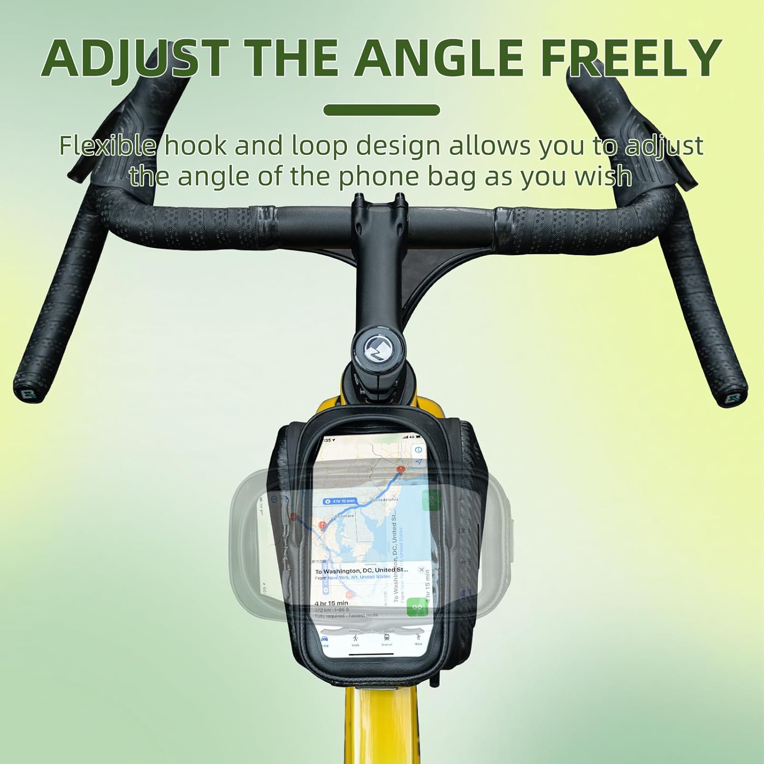 ROCKBROS Top Tube Bike Bag, Waterproof Bike Frame Bag, 1.3L Capacity Bike Phone Bag with Sun-Visor, TPU Sensitive Touch Screen Bicycle Phone Bag for Cell Phone Below 7.4”×4.2”