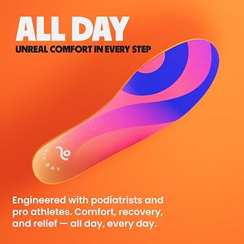 MOVE All Day Comfort Insole - Extra Plush Foam Insole for Stress Reduction on Feet, Knees, Back, Shock Absorbing, Walking, Foot Cushion, Comfort, Arch Support, and Work Boots (M4-4.5/WM 5.5-6)