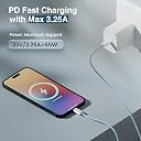 HAMMER Type C to Type C Cable 65W Braided, PD Fast Charging, Data Sync, 1.5 Meter Tangle Free Wire, Compatible with all C-Type Enabled Devices (Blue) gallery image