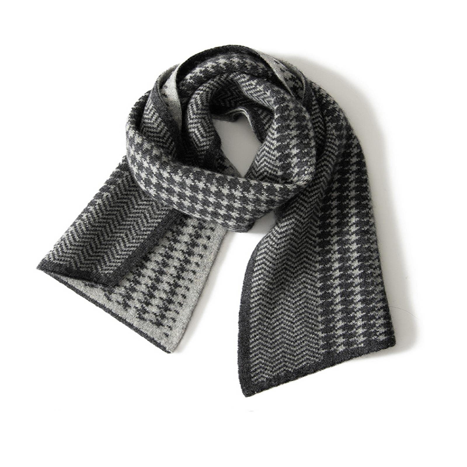 MOGSA Foulard en cachemire synthétique tricoté jacquard pour femme - Écharpe chaude unisexe en imitation cachemire
