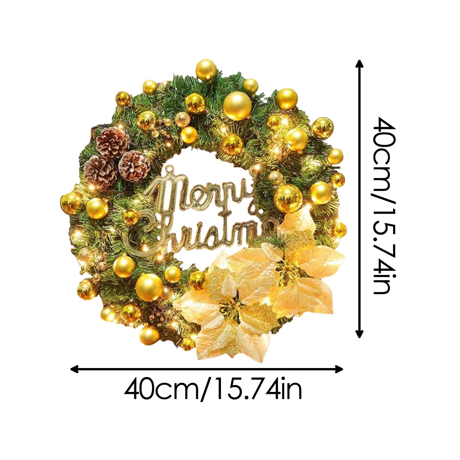 LED Weihnachtskranz Vorbeleuchtete 40 cm Weihnachtskugeln