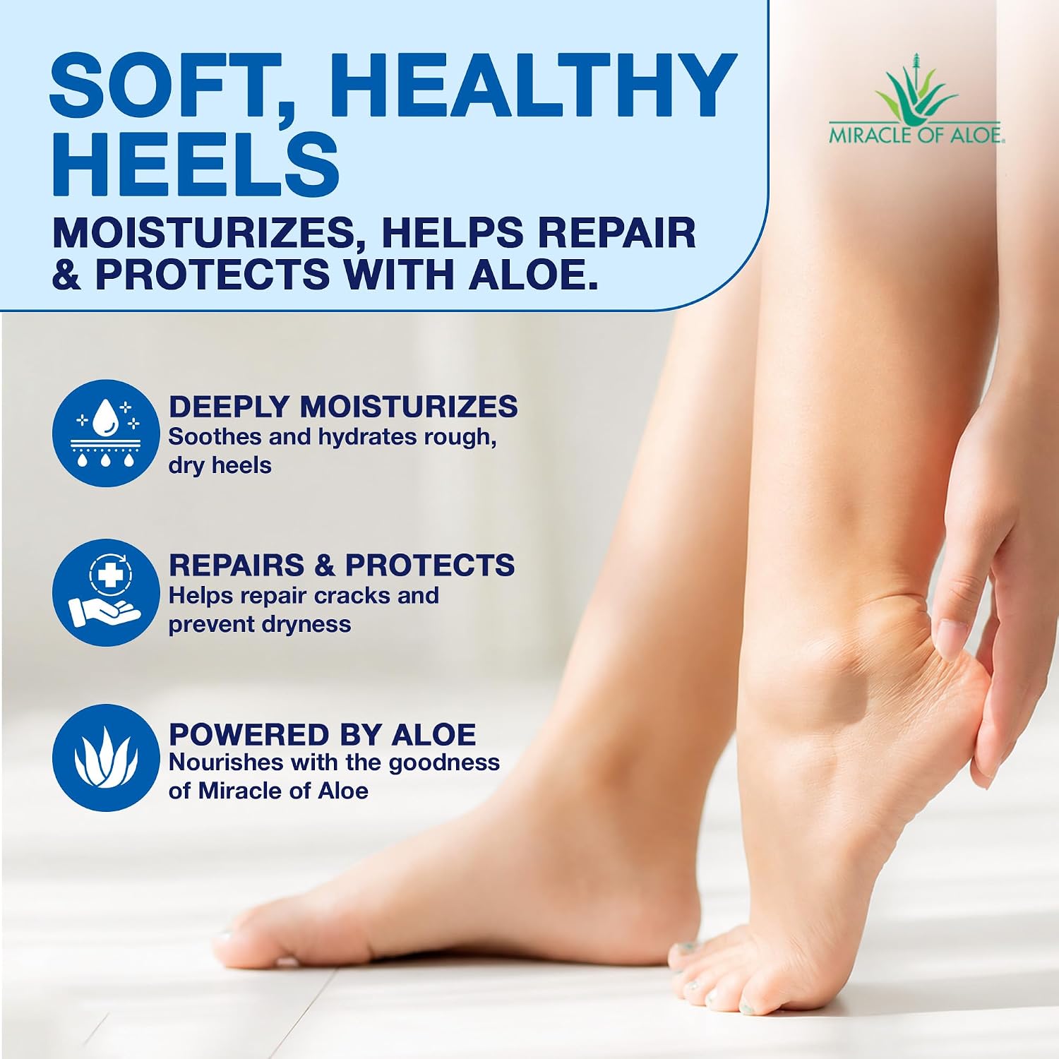 Miracle of Aloe Heel Balm Stick For Dry Cracked Feet, Aloe Vera, 2.5 Oz image 4