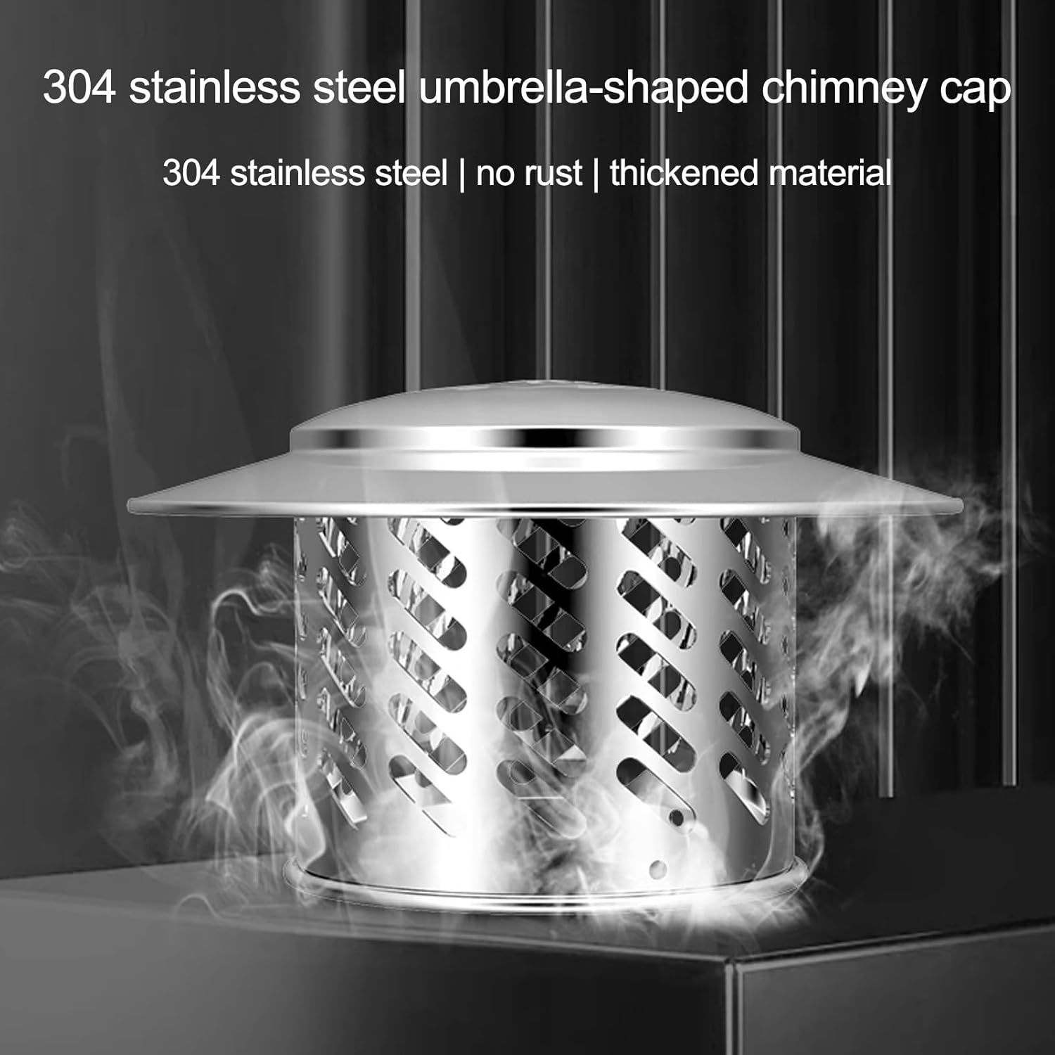 Chimney Caps - Chimney Cover Outside, Round Chimney Cap with Screen, Outdoor Roof Stove Pipe Cover, Roof Vent Cap Exhaust Rain Cap, Prevents Leaves and Rain Accumulation(110mm/4.3in)