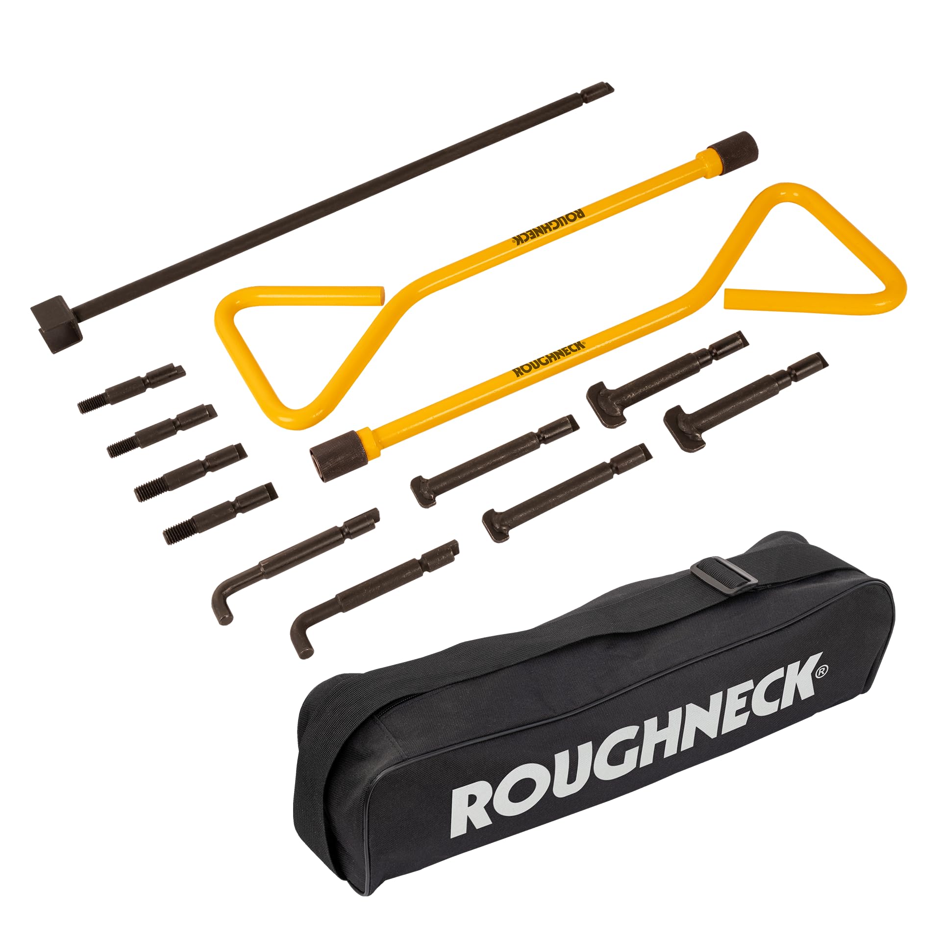 Roughneck® Lot de 13 clés universelles pour trou d'homme : 2 poignées, 11 clés (6 types) et étui de transport