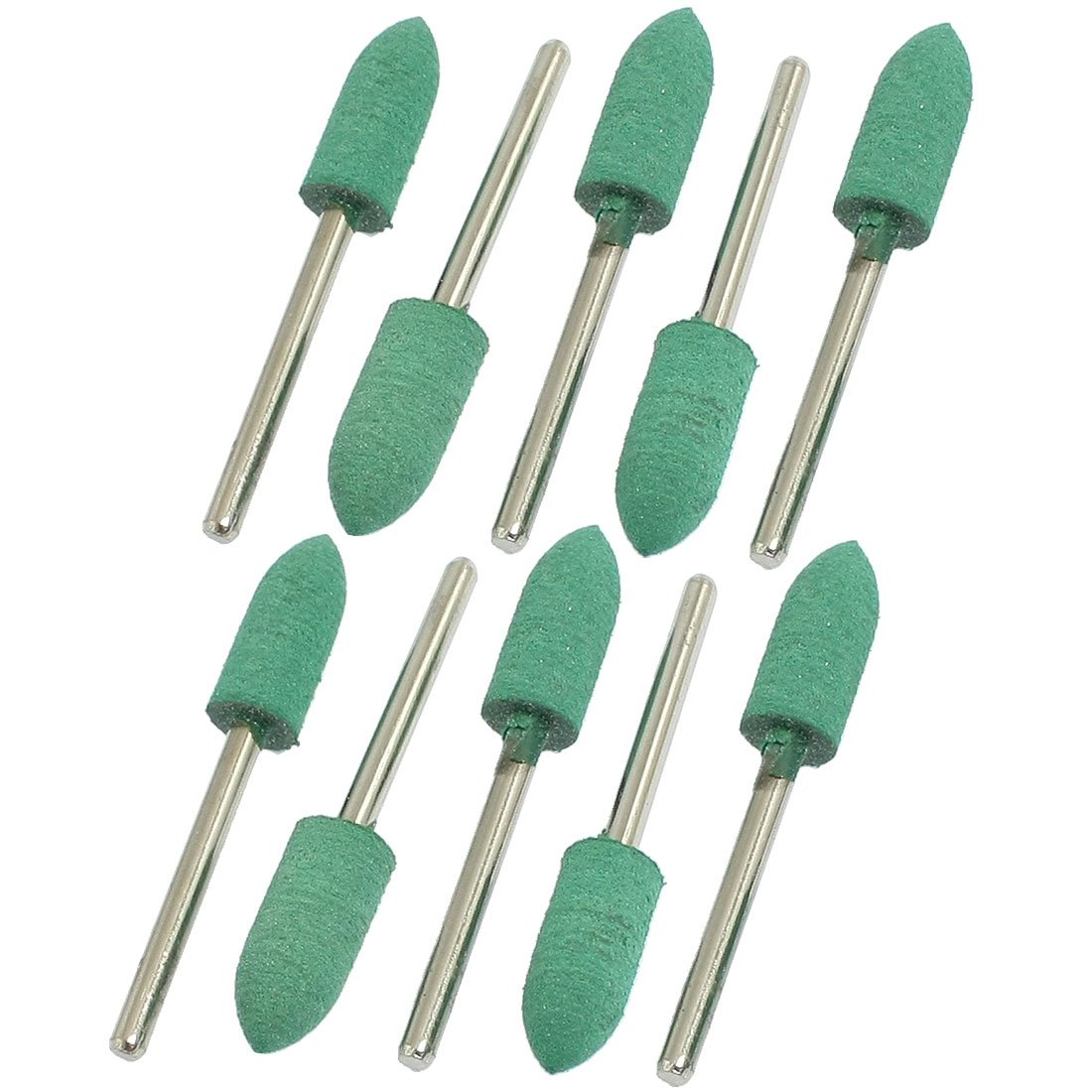 Aexit 10 Pcs Abrasive Mounted Points 8mm x 20mm Cone Head 3mm Shank Grinding Rubber Mounted Grinding Mounted Points Point Green