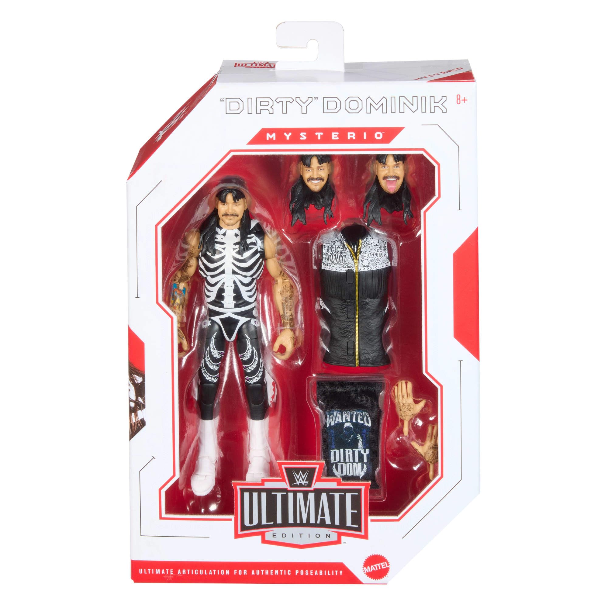 Mattel WWE Ultimate Edition - Dirty Dominik Mysterio, action figure collezionabile e accessori inclusi, 30 punti di articolazione con teste e mani intercambiabili, 8+ anni, JHV90 - 2