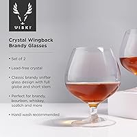Vista 2 de Juego de copas de brandy Viski Wingback, copas de vino con tallo, copa de cóctel de regalo, perfectas para bourbon, ron de centeno, whisky escocés