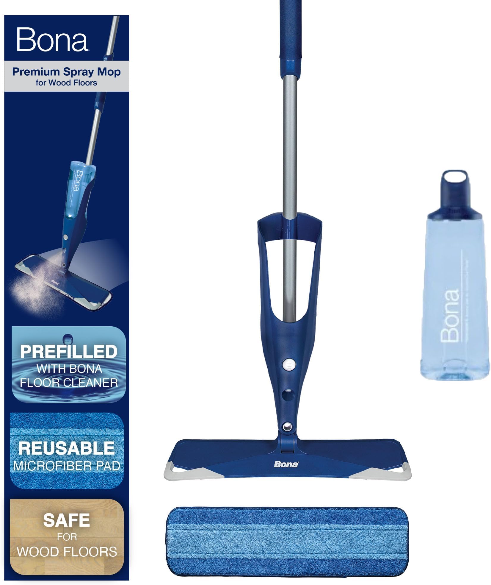 Bona Premium Spray Mop - Easy, Clean, Gentle. One bottle for all your hardwood floor cleaning needs