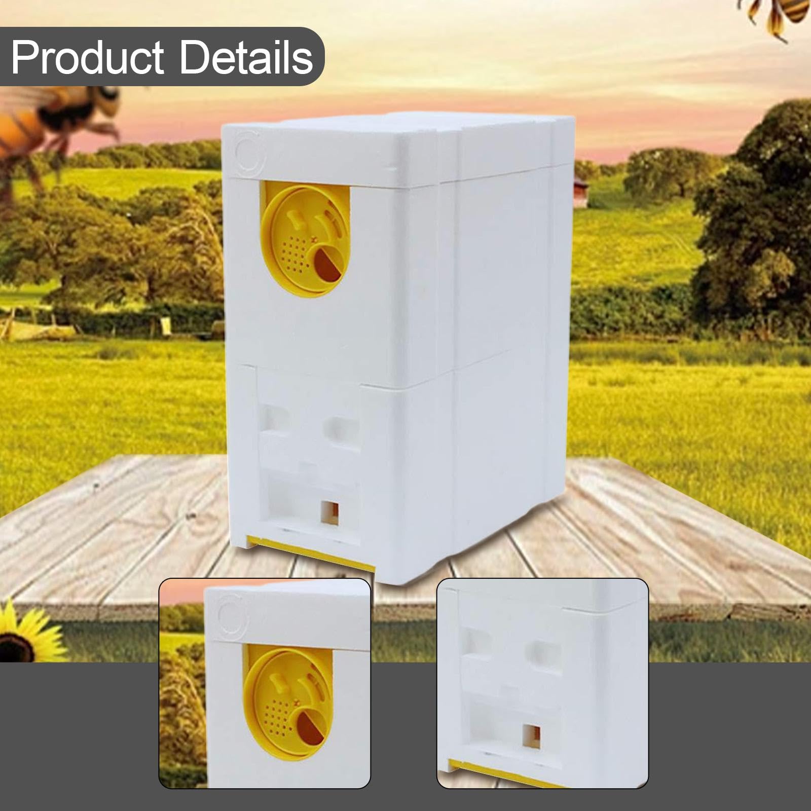 Boîte à Reines, Matériel Apicole Portable, Mini de Fécondation pour Balcon et Jardin, Jaune