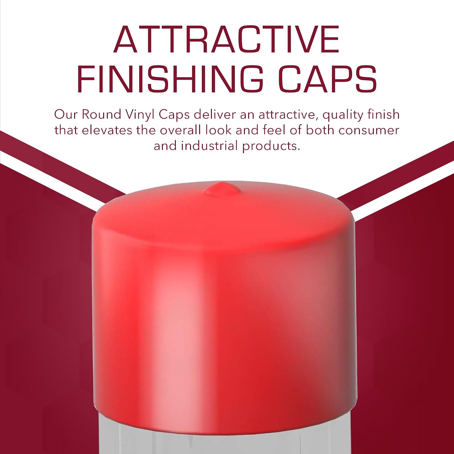 Round Vinyl Caps - 1.187" x 1.000" Round Vinyl Cap (RVC9042) Material: Red Vinyl MOCAP RVCC9042R-5 (qty20)