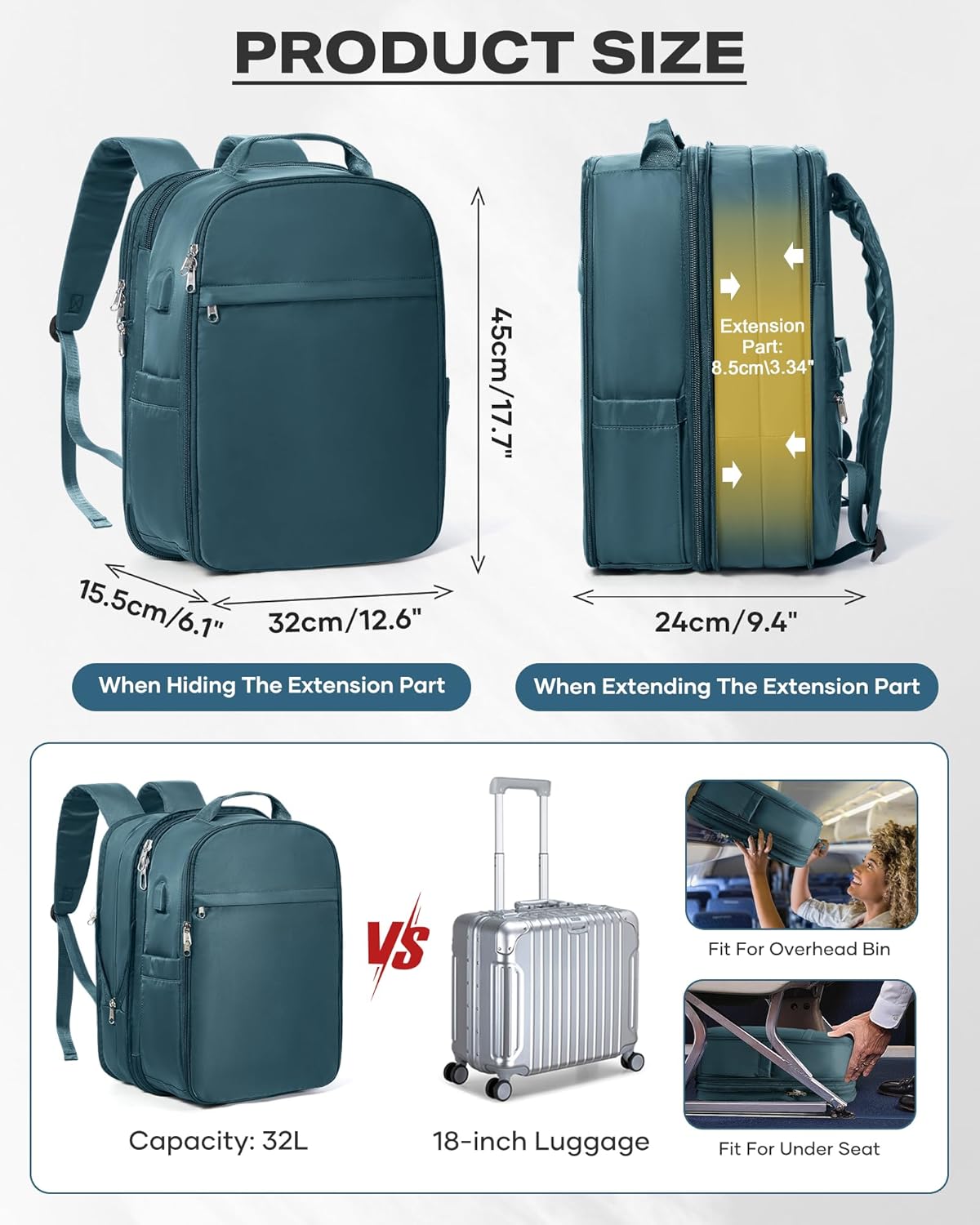 wepadre Expandable Vacuum Backpack Travel with Pump Travel Backpack with Vacuum System Vacpack Compression Backpacks Easy Vac Pack Carry on Luggage